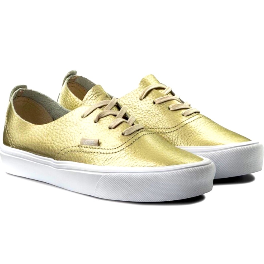 VANS Authentic Decon Lite~Off The Wall~Metallic Gold Leather VA38ERJYQ~Women 7.5